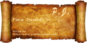Para Jonatán névjegykártya